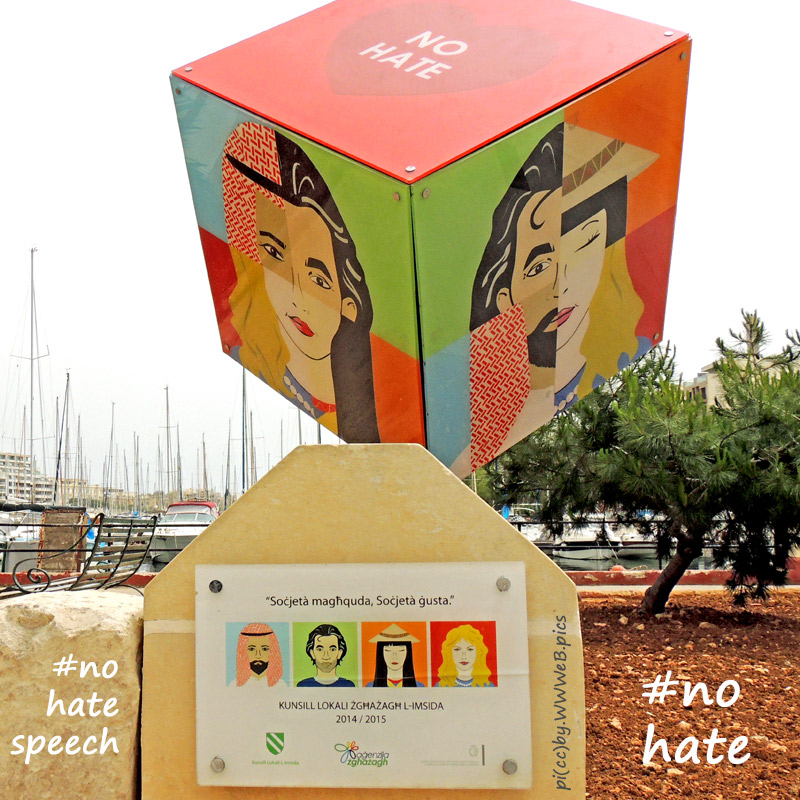 Denkmal zur Kampagne No Hate Speech